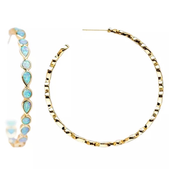 ✨✨Blue Hoops Earrings✨✨ - Picture 2 of 6